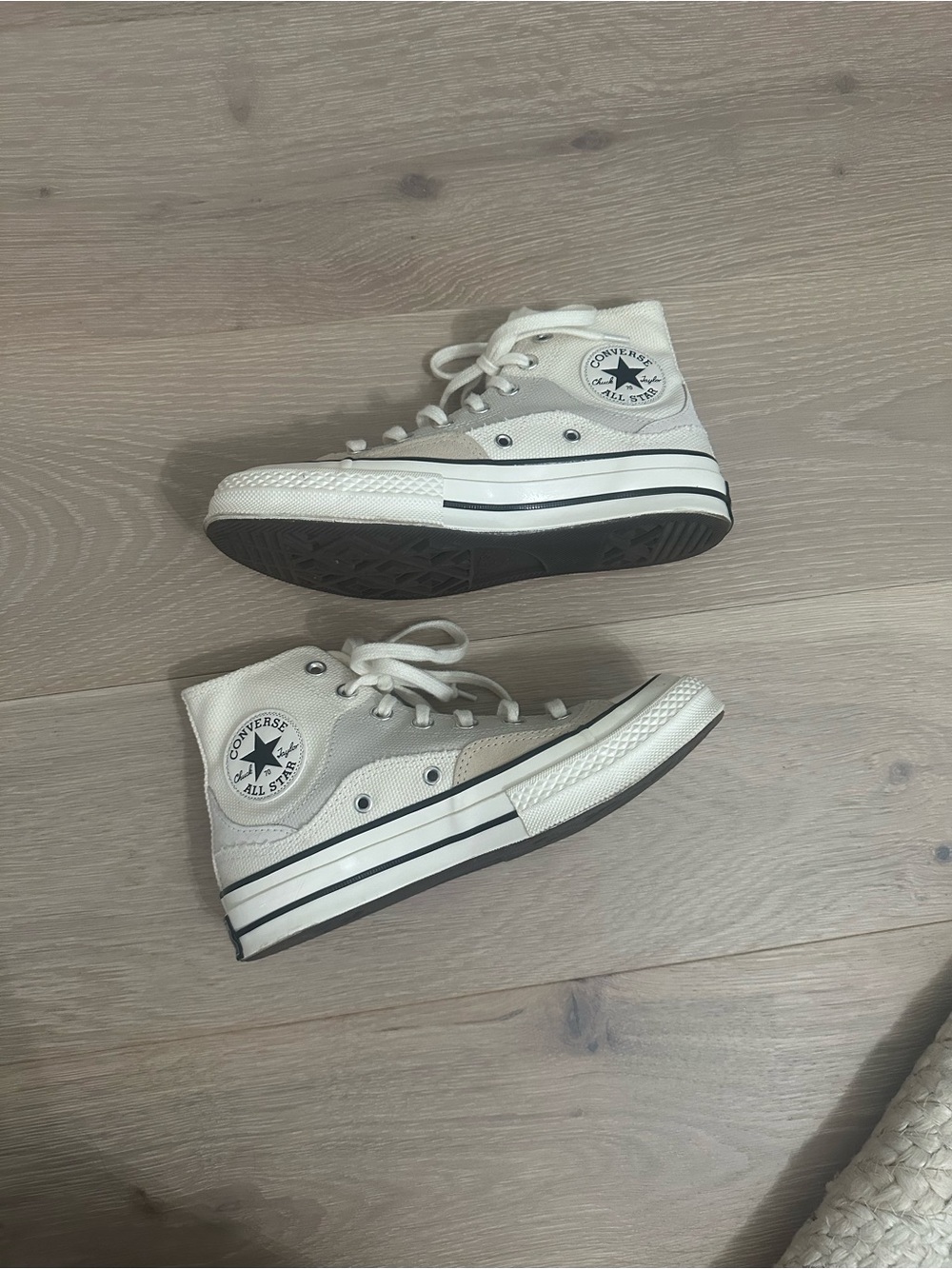 Converse White High-Top Chuck Taylor All Star Sneakers. NEVER WORN